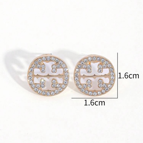 Elegant Gold and Silver Stud Earrings - Picture 5 of 7